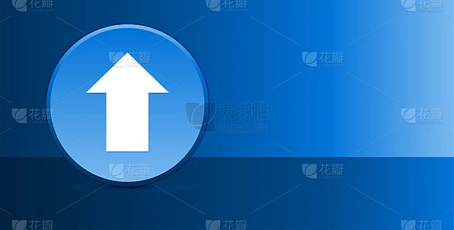 上传图标玻璃现代蓝色按钮抽象背景