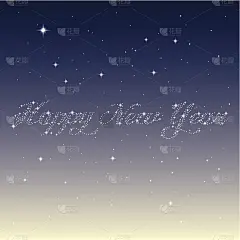 新年贺卡由星星打造。