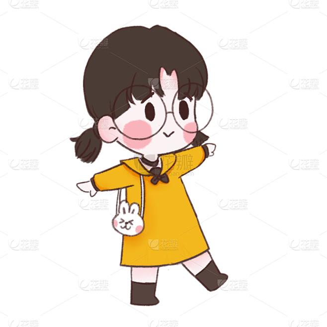 卡通风可爱女孩主题素材