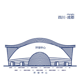 创意城市地标建筑物插画