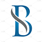 blue and black stylish bs or sb logo design symbol