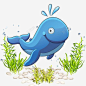 海豚卡通海洋生物海洋世界 海洋馆 海草 海豚 元素 免抠png 设计图片 免费下载 页面网页 平面电商 创意素材
