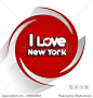 I Love New York Design On Red Background vector illustration