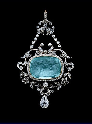 The aquamarine cameo...