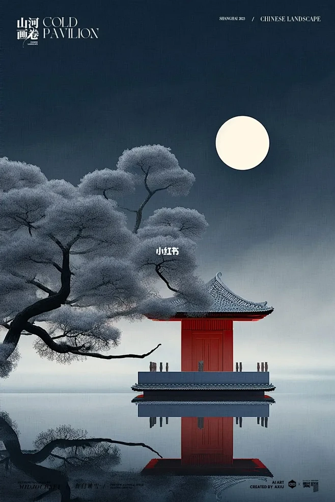 山河画卷·禅意极简美学 — 红门映雪