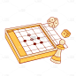 卡通感儿童节棋盘元素贴纸