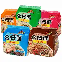 香港公仔面袋装20包海鲜鸡蓉味方便面泡面速食即食迷你小碗面夜宵-tmall.com天猫