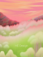 Midjourney 插画·梦幻多巴胺风景