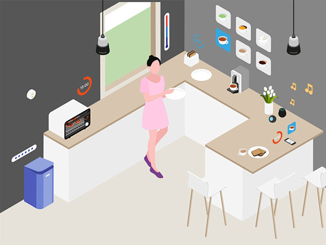 智能家居厨房立体图