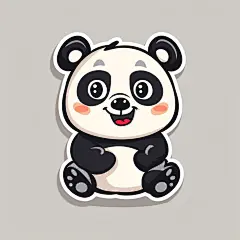 可爱熊猫扁平风熊猫元素素材图片