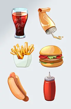 美味蛋糕可乐免扣元素