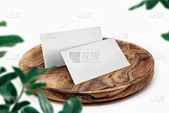 清洁最小的名片模型木板与树叶和阴影背景