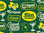 Criquet Stuff clothing criquet golf beer bar retro vintage logo type austin texas lettering apparel flash sheet badge