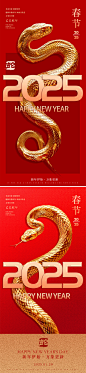 蛇年春节新春系列海报