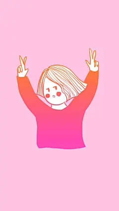 粉色 短发 女孩 手机壁纸