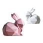 北欧ins摆件粉几何折纸兔子现代创意动物样板儿童房家居软装饰品-淘宝网