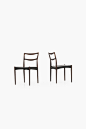 Henry Walter Klein dining chairs : Rare set of 4 sculptural dining chairs designed by HW Klein (Henry W. Klein) Produced by Bramin møbelfabrik in Denmark Rosewood and black leather Excellent vintage condition, with small signs of us…