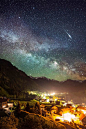 令人惊叹的银河系，阿尔卑斯山，德国巴伐利亚