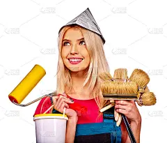 墙纸女建筑工人