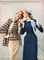 Suzy Parker and Jean Patchett for Swansdown, 1953.: