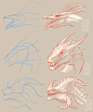 龙，dragon，龙头，龙翅膀，教程，龙绘画教程，西方龙，帅气，霸气，酷