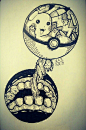 #每天画唠# 皮卡丘黑白插画~丨via 安再哉 ​​​​