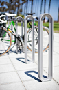 Olympia Bike Racks shown with Aluminum Texture powdercoat: 