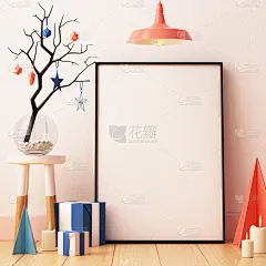 斯堪的纳维亚半岛,三维图形,时尚,室内,轻蔑的,正下方视角,边框,厚木板