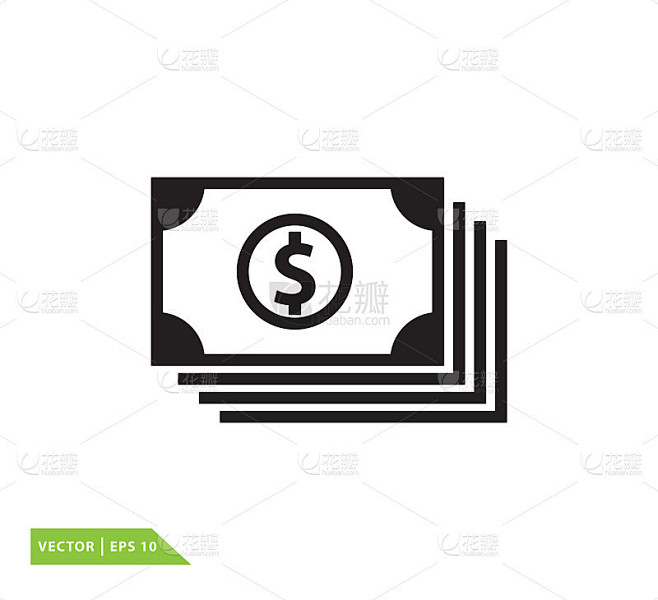 金钱图标矢量标志设计模板
