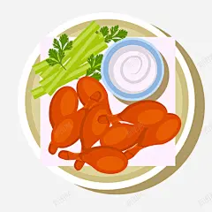 彩色鸡腿美食食物卡通插画高清素材 png 页面网页 平面电商 创意素材 png素材
