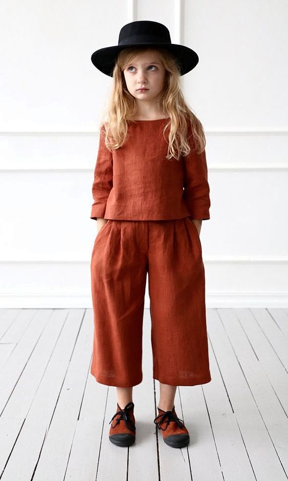 Linen culottes for g...