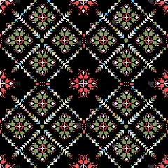 矢量插画乌克兰民间无缝图案点缀。少数民族饰品。边界元素。传统乌克兰、白俄罗斯民间艺术编织绣花图案——