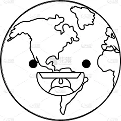 地球形,漫画,非都市风光,白色,黑色,科学,艺术,旅行,教育