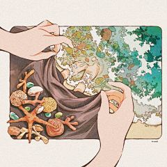 玄月的雪采集到插画 分格