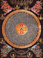 Mandalas / A Tibetan mandala with Sanskrit mantras written in concentric circles and the quaternity in the center by Carl Jung