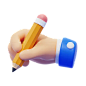 Writing Hand Gesture  3D Icon