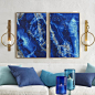 Lapis Lazuli Wall Art - Azure Colors would pop off of office wall and white laquer