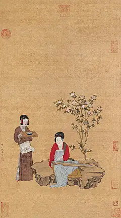 南宋·马和之《唐风图卷》绢本设色