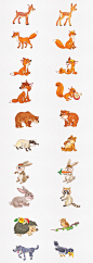卡通可爱森林手绘小动物PNG素材