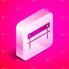 长椅,分离着色,图标,粉色背景,华丽的,厚木板,公园,椅子,现代,坐