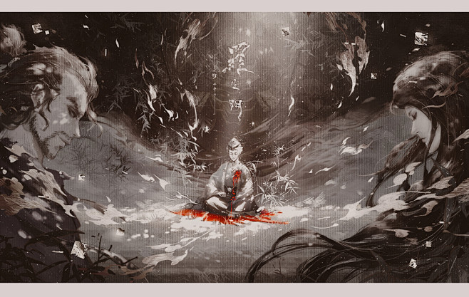 日本文学系列插画_狩野千浤__插画师作品_涂鸦王国gracg.com