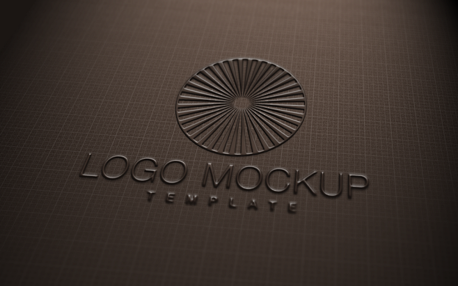 皮质浮雕品牌logo纸张展示样机