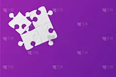 四个物体,紫色背景,谜题游戏,七巧板,明亮,紫色,式样,部分,空白的,收集