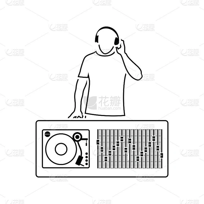 DJ图标素材-花瓣网