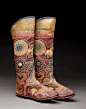 Late 19th C central Asian boots.