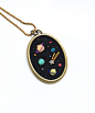 Hand embroidered ' Space ' Necklace