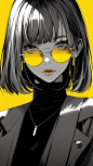 An Anime Girl in Yellow with Sunglasses, 27 Best Premium Graphics on Freepik (3)