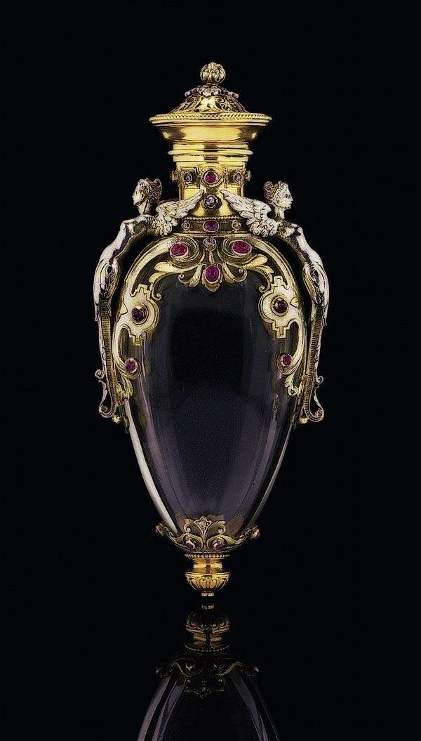 法国黄金水晶香水瓶  1870年