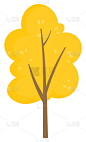 yellow tree in autumn park forest or garden plant