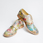 flowered patter pattent leather impressionism oxford  - FREE WORLDWIDE SHIPPING